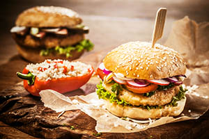 Preparación hamburguesa tofu